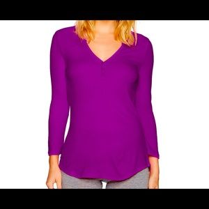 Maidenform MFF7130 3/4 Sleeve lounge Henley Shirt